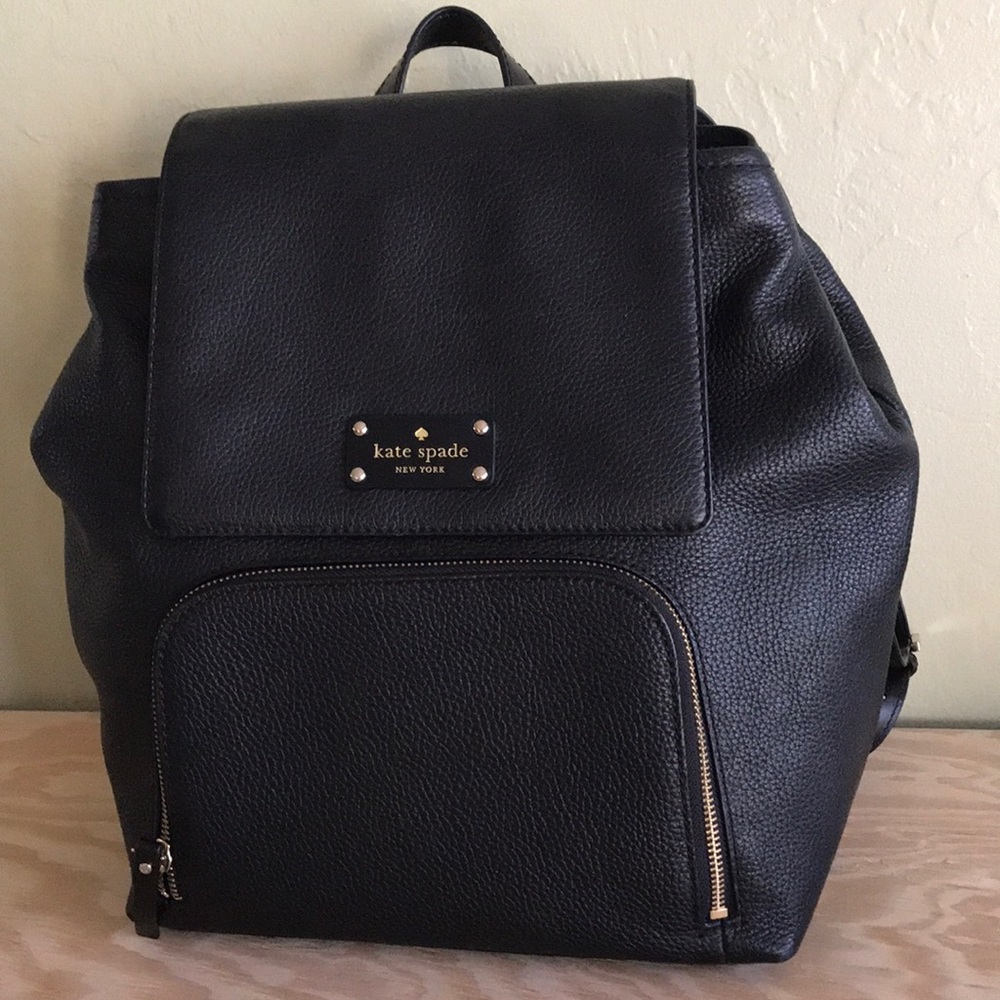 Kate Spade Black Leather Backpack